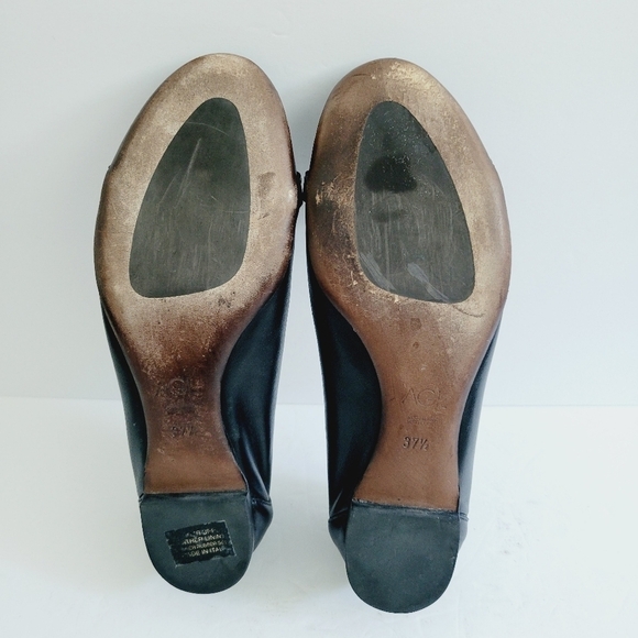 NEW AGL Monika Buckled Cap Toe Black Leather Ballet Flats - Picture 5 of 7